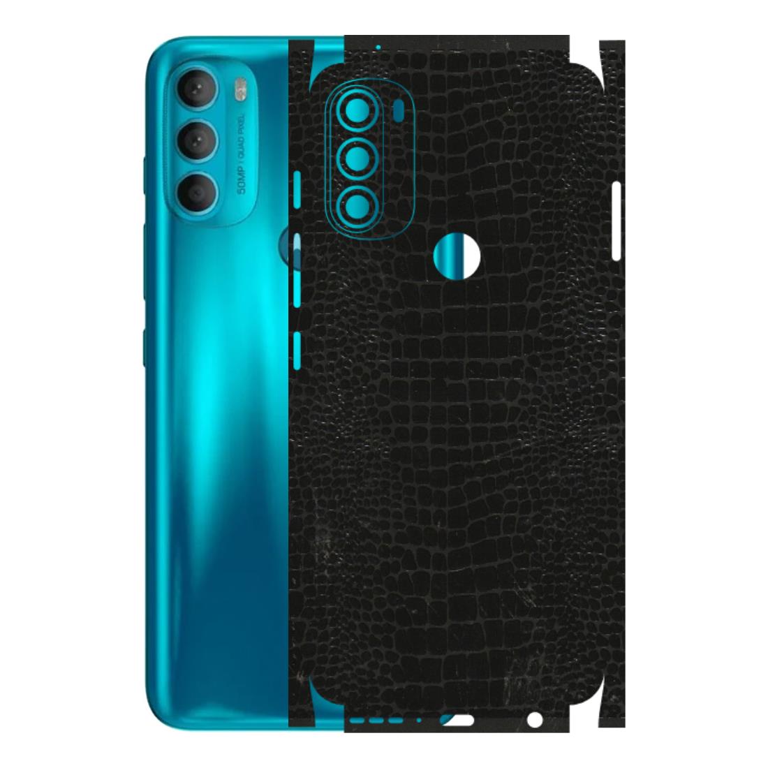 Motorola Phone Skins (All Models) - Snake Leather Black - 3D Embossed Finish (L-107) Motorola Moto G71 (5G)