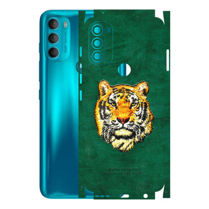 Motorola Phone Skins (All Models) - Leather Feel Tiger - 3D Embossed Finish (L-111) Motorola Moto G71 (5G)