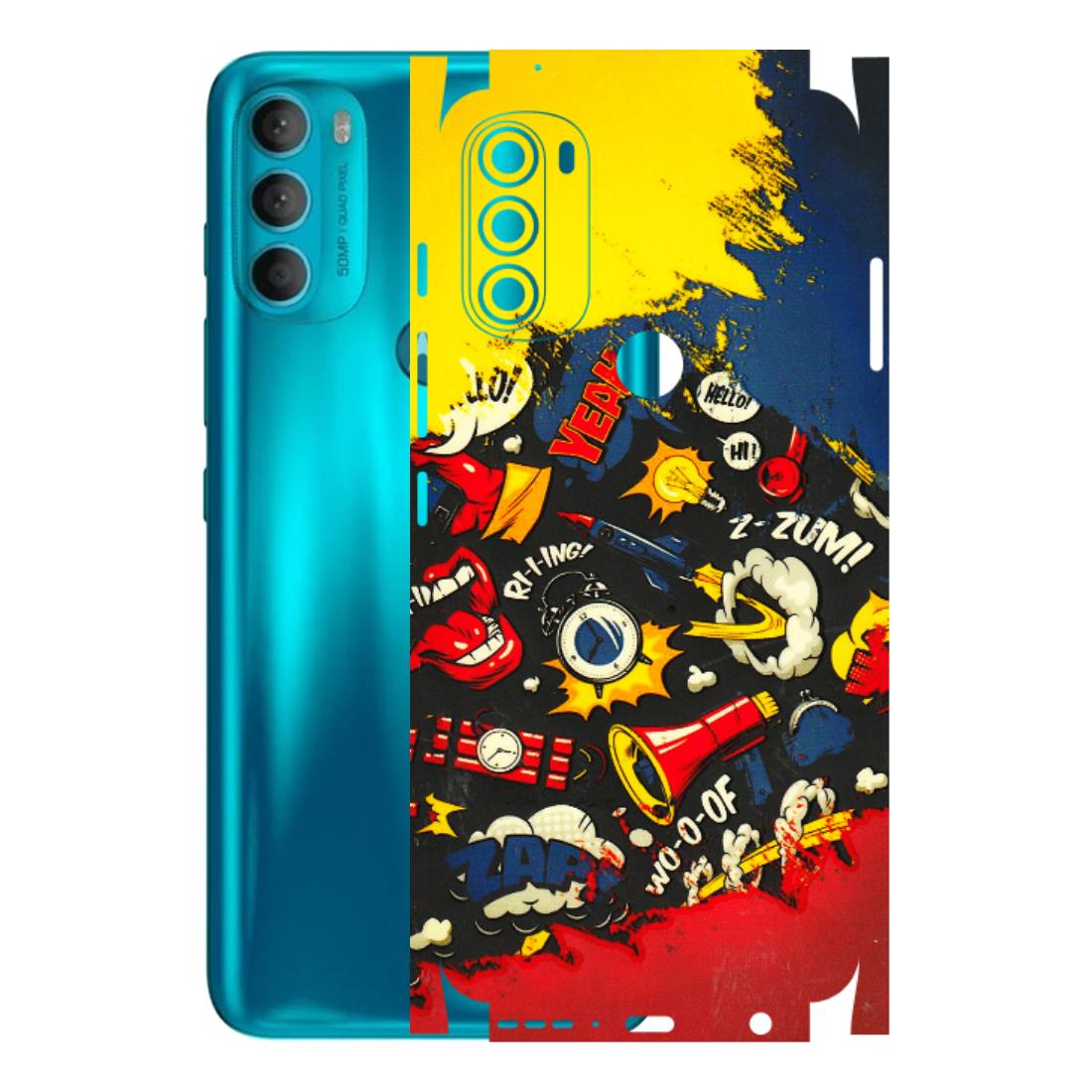 Motorola Phone Skins (All Models) - Pacific Doodle Art - 3D Embossed Finish (L-120) Motorola Moto G71 (5G)