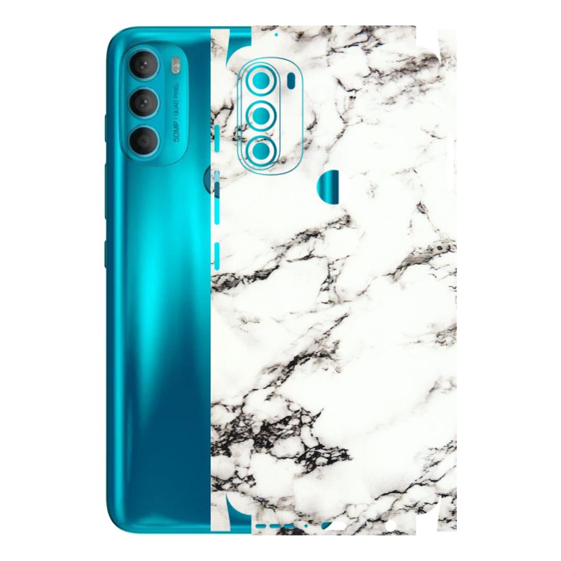 Motorola Phone Skins (All Models) - Black and White Marble Texture - 3D Embossed Finish (L-124) Motorola Moto G71 (5G)