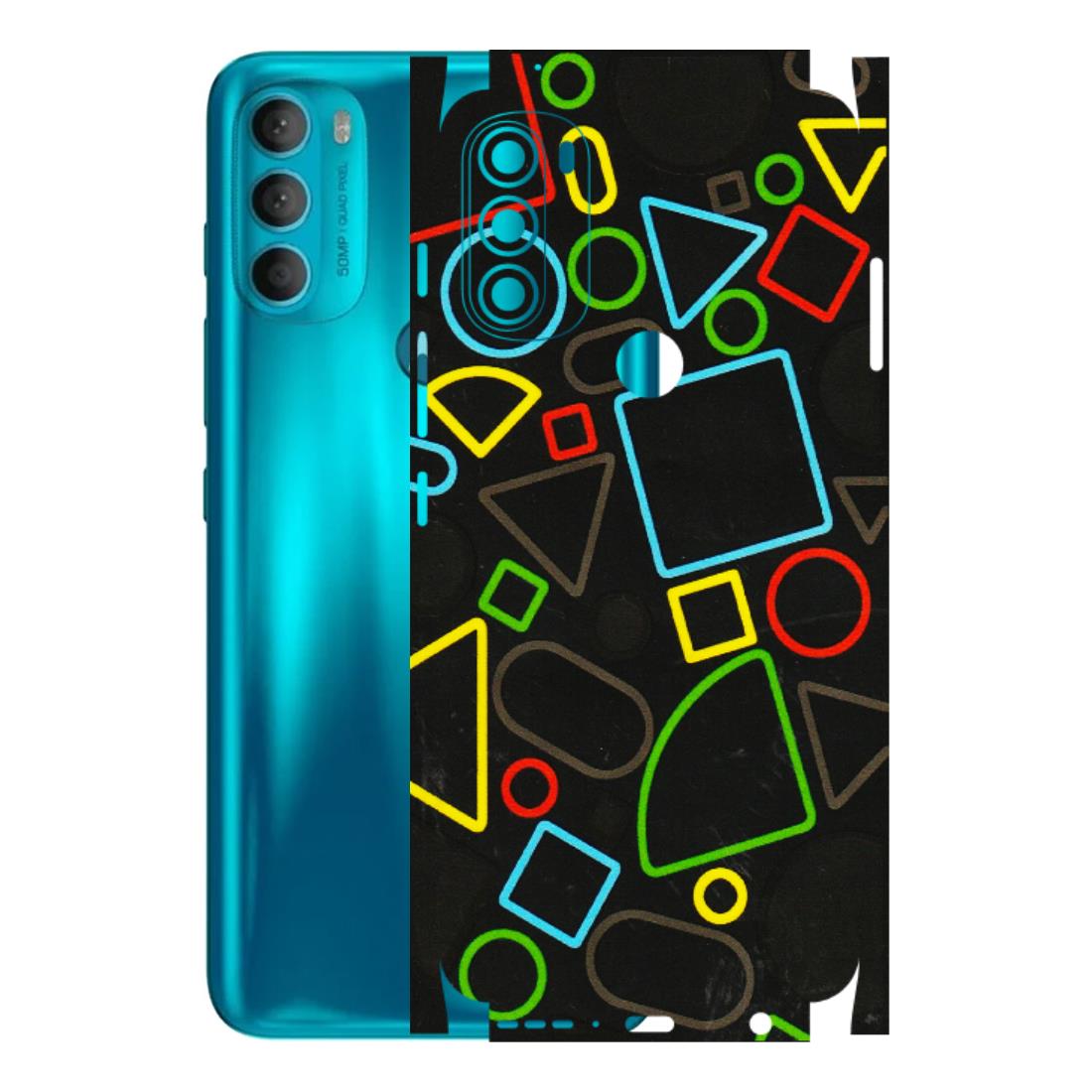 Motorola Phone Skins (All Models) - Black Shapes - 3D Embossed Finish (L-131) Motorola Moto G71 (5G)