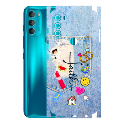 Motorola Phone Skins (All Models) - Denim Jeans Pocket - 3D Embossed Finish (L-134) Motorola Moto G71 (5G)