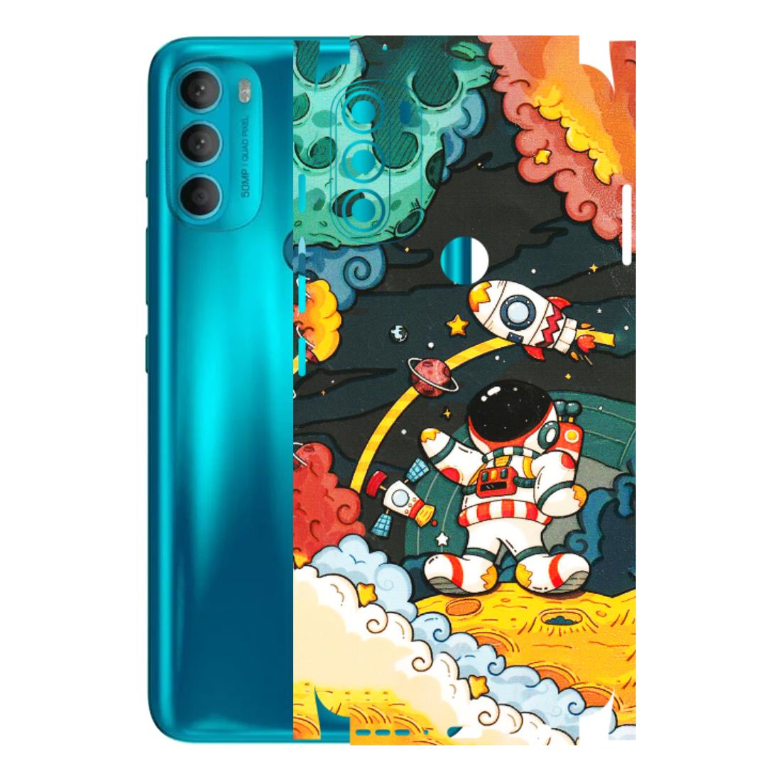 Motorola Phone Skins (All Models) - Astronauts & Spaceship - 3D Embossed Finish (L-145) Motorola Moto G71 (5G)