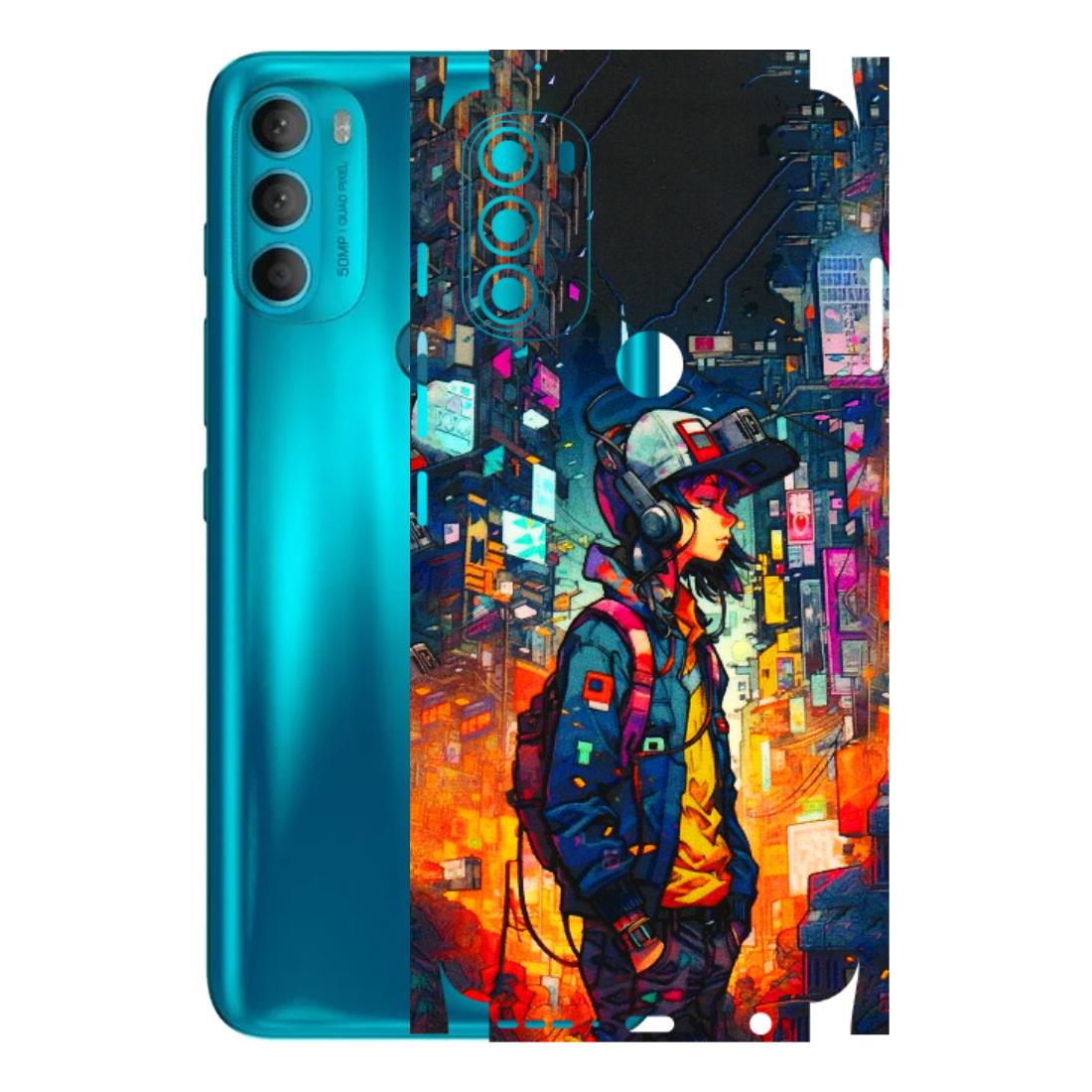 Motorola Phone Skins (All Models) - Street Anime Guy - 3D Embossed Finish (L-158) Motorola Moto G71 (5G)