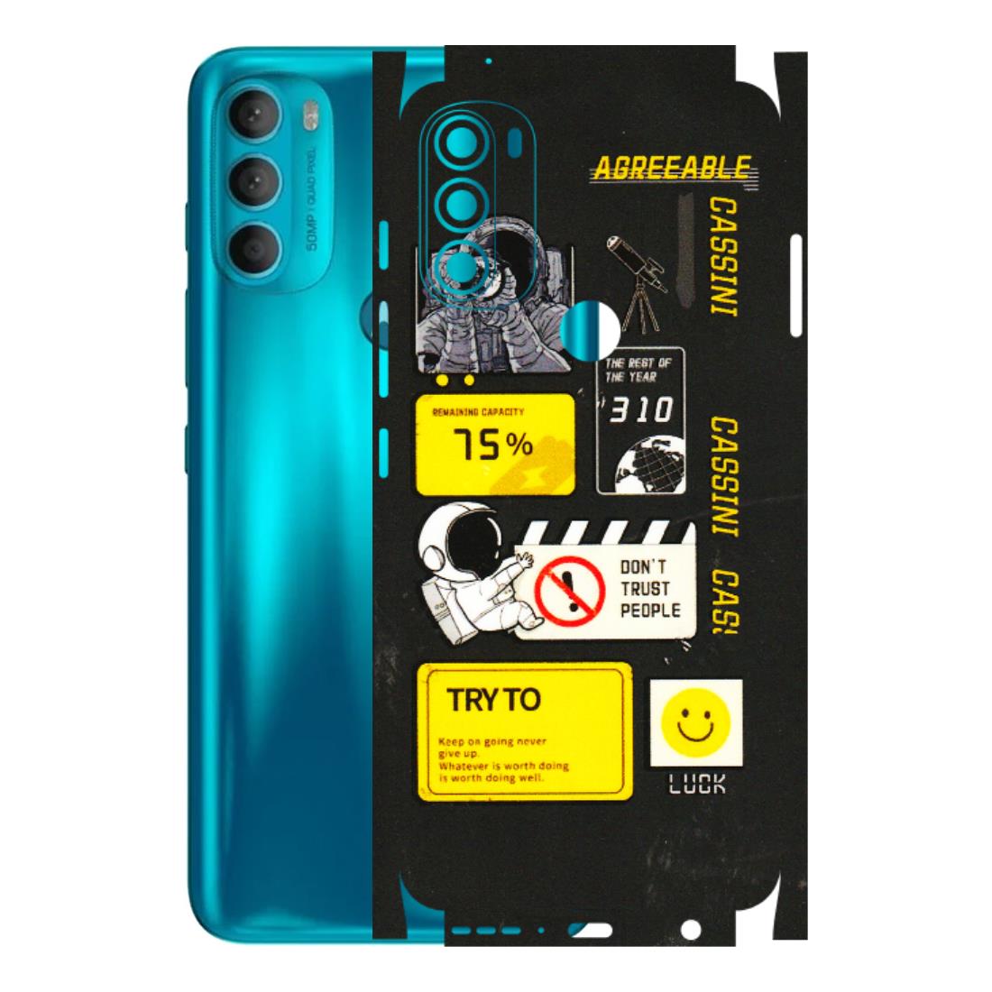 Motorola Phone Skins (All Models) - Black Cassini - 3D Embossed Finish (L-161) Motorola Moto G71 (5G)