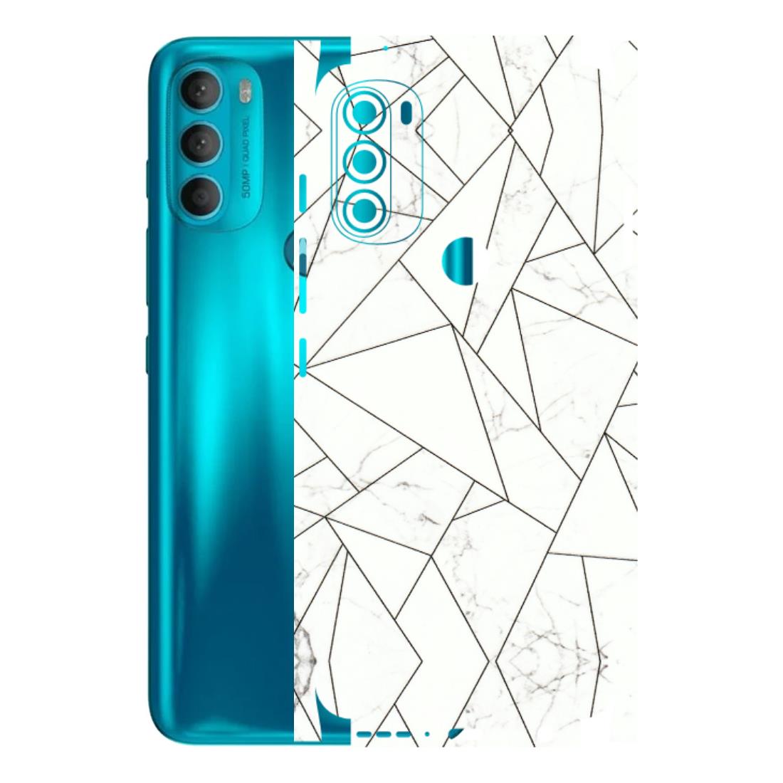 Motorola Phone Skins (All Models) - Luxury White Marble Effect - 3D Embossed Finish (L-168) Motorola Moto G71 (5G)