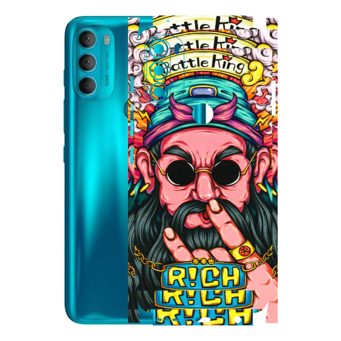 Motorola Phone Skins (All Models) - Battle King Dude Face - 3D Embossed Finish (L-178) Motorola Moto G71 (5G)
