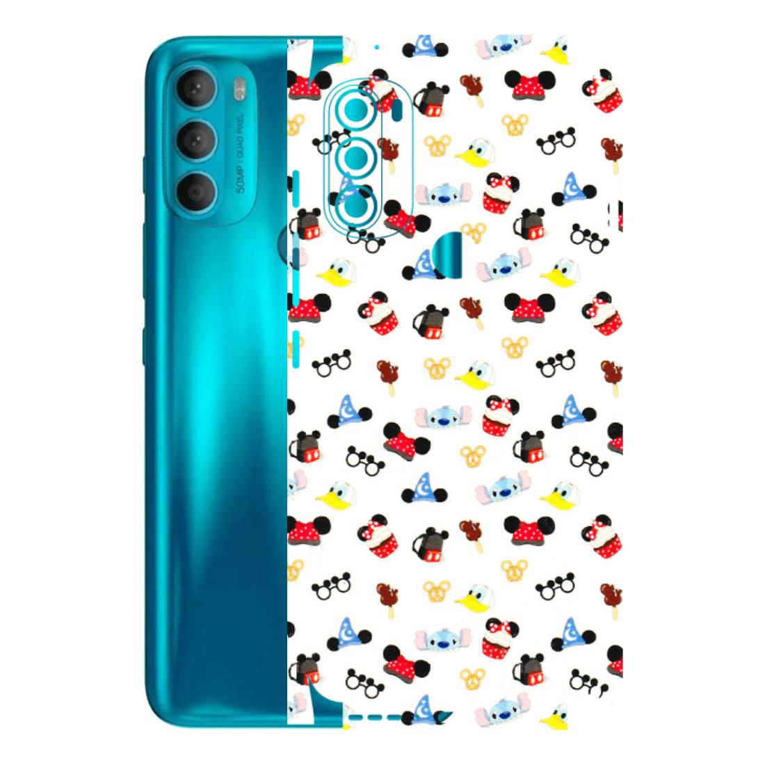 Motorola Phone Skins (All Models) - Minnie Mouse & Donald Doodles s - 3D Embossed Finish (L-194) Motorola Moto G71 (5G)