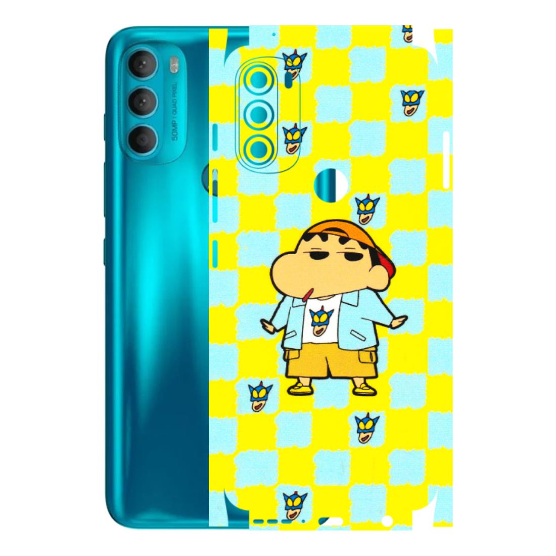 Motorola Phone Skins (All Models) - Yellow Blue Shinchan Cute - 3D Embossed Finish (L-221) Motorola Moto G71 (5G)