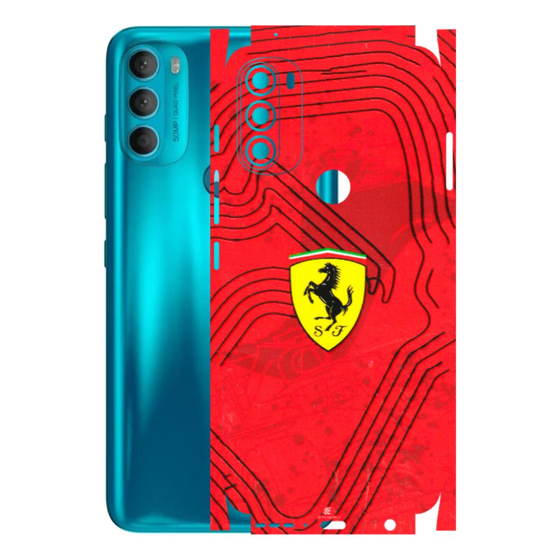 Motorola Phone Skins (All Models) - Red Ferrari Logo Stylish - 3D Embossed Finish (L-238) Motorola Moto G71 (5G)