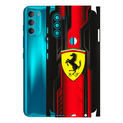 Motorola Phone Skins (All Models) - Black Ferrari Logo - 3D Embossed Finish (L-253) Motorola Moto G71 (5G)