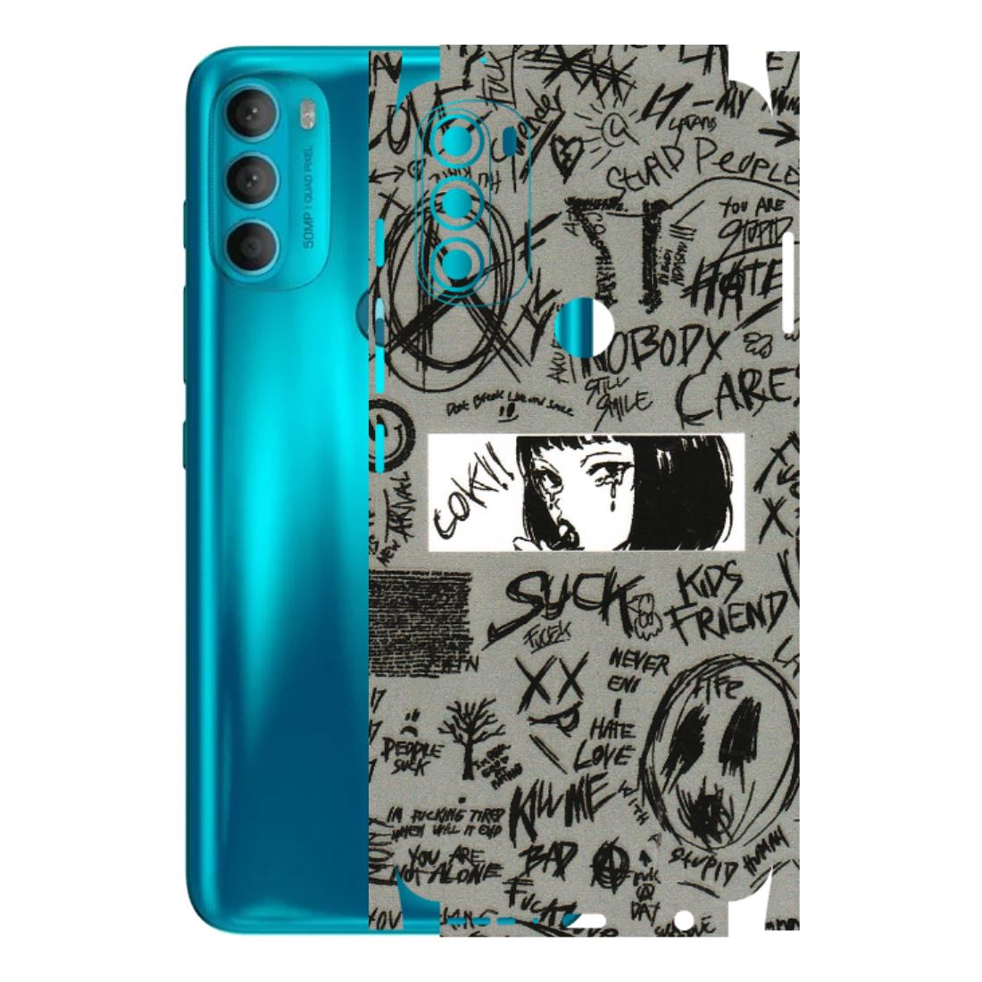 Motorola Phone Skins (All Models) - Never Have Love Anime - 3D Embossed Finish (L-260) Motorola Moto G71 (5G)