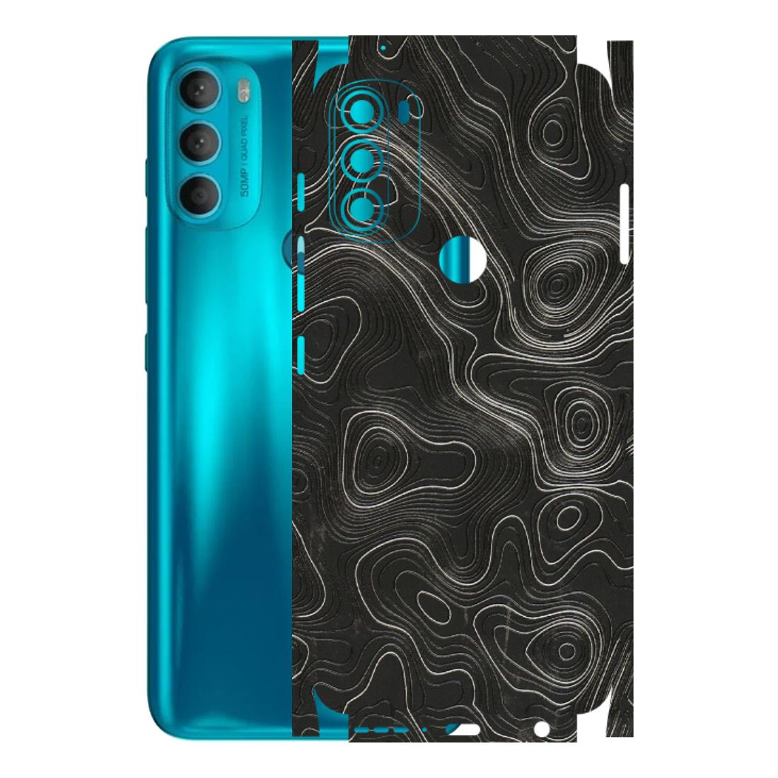 Motorola Phone Skins (All Models) - Abstract White Line Map - 3D Embossed Finish (L-269) Motorola Moto G71 (5G)
