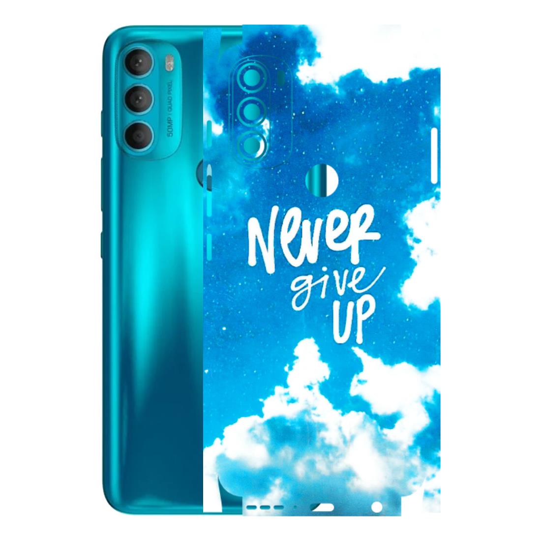 Motorola Phone Skins (All Models) - Never Give Up - 3D Embossed Finish (L-279) Motorola Moto G71 (5G)