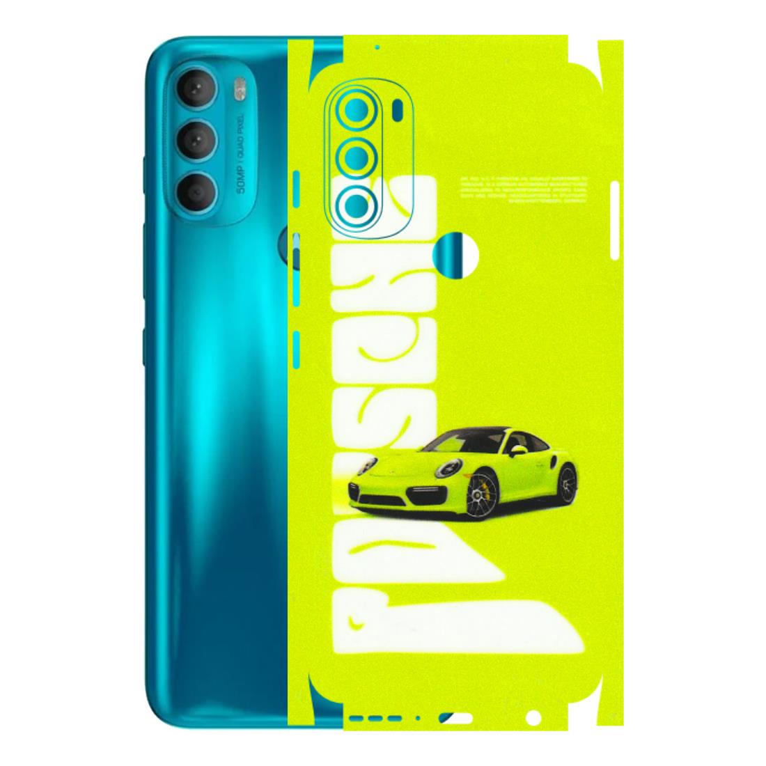 Motorola Phone Skins (All Models) - Lime Green Porche - 3D Embossed Finish (L-30) Motorola Moto G71 (5G)