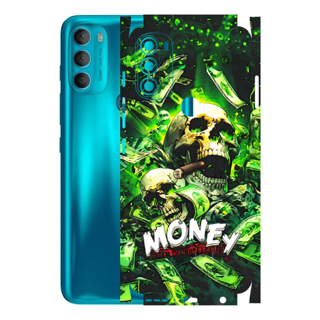 Motorola Phone Skins (All Models) - Skull Money - 3D Embossed Finish (L-303) Motorola Moto G71 (5G)