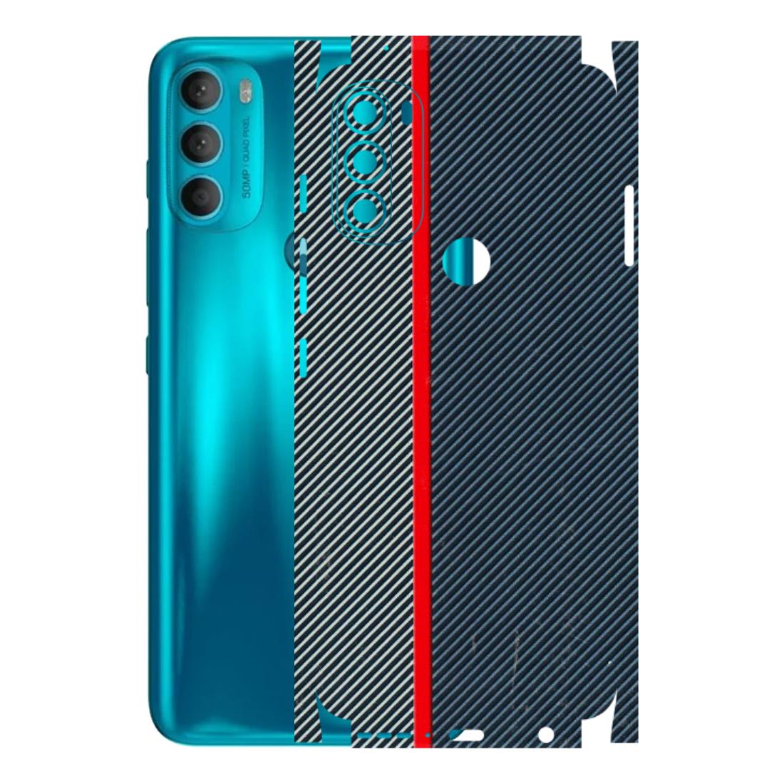 Motorola Phone Skins (All Models) - Blue Sober Lines - 3D Embossed Finish (L-305) Motorola Moto G71 (5G)