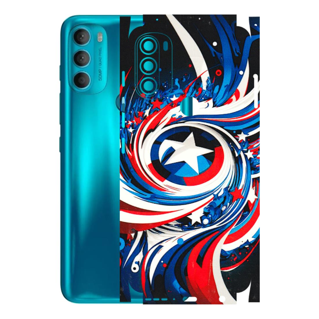 Motorola Phone Skins (All Models) - Captain America Logo - 3D Embossed Finish (L-307) Motorola Moto G71 (5G)