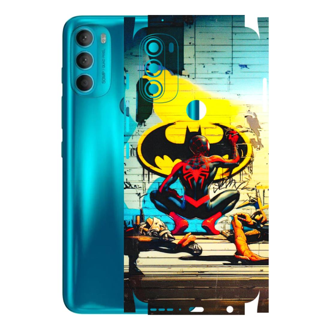 Motorola Phone Skins (All Models) - New Spiderman Bat Logo - 3D Embossed Finish (L-309) Motorola Moto G71 (5G)