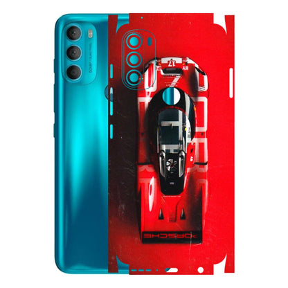 Motorola Phone Skins (All Models) - Red Porsche Car Logo - 3D Embossed Finish (L-315) Motorola Moto G71 (5G)