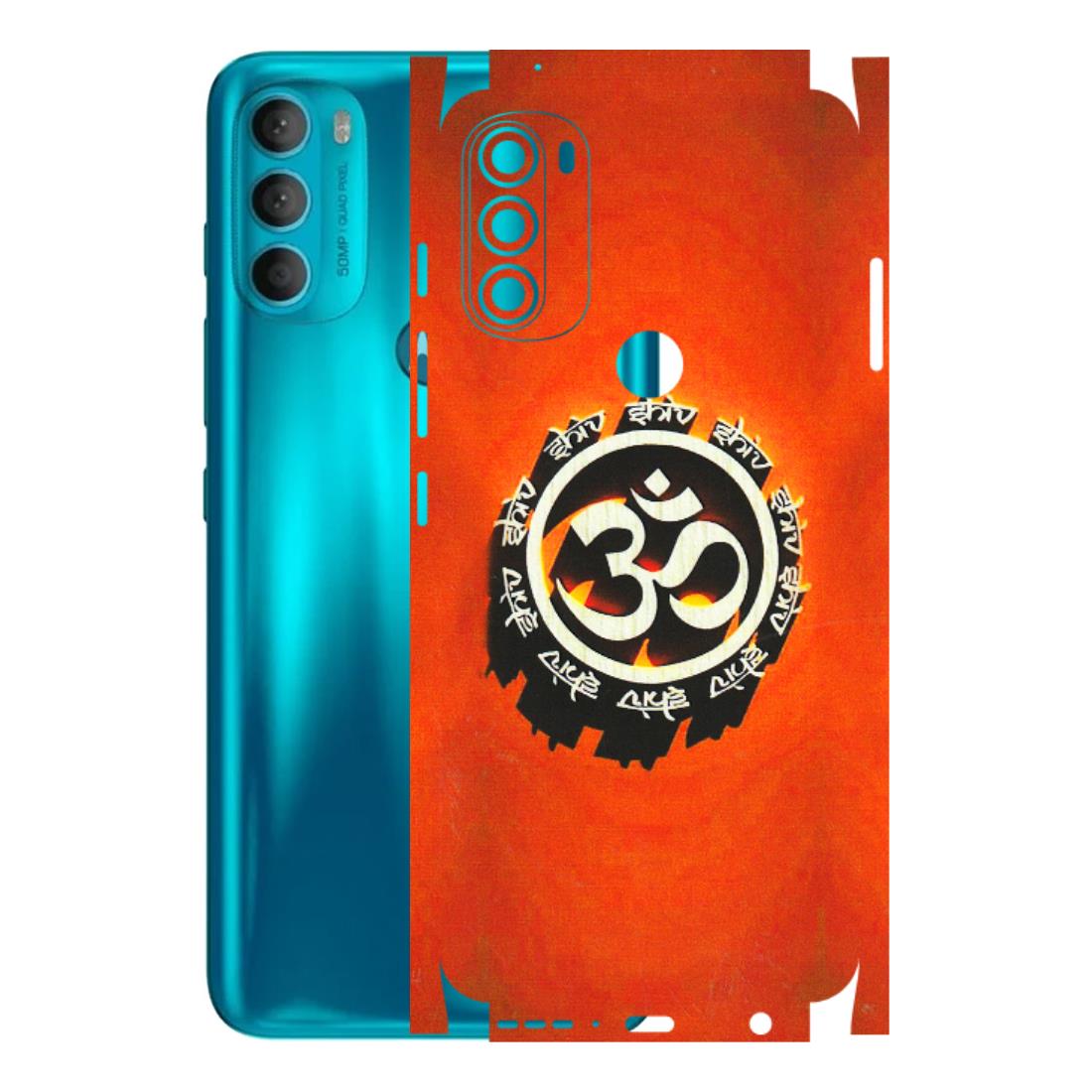Motorola Phone Skins (All Models) - Aum Shiv Orange - 3D Embossed Finish (L-32) Motorola Moto G71 (5G)