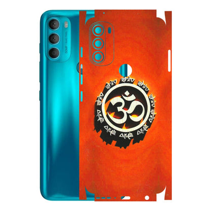 Motorola Phone Skins (All Models) - Aum Shiv Orange - 3D Embossed Finish (L-32) Motorola Moto G71 (5G)