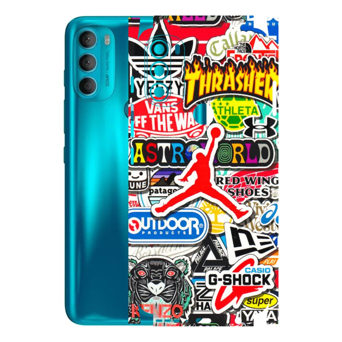 Motorola Phone Skins (All Models) - Multi Brands Sticker Graffiti - 3D Embossed Finish (L-37) Motorola Moto G71 (5G)