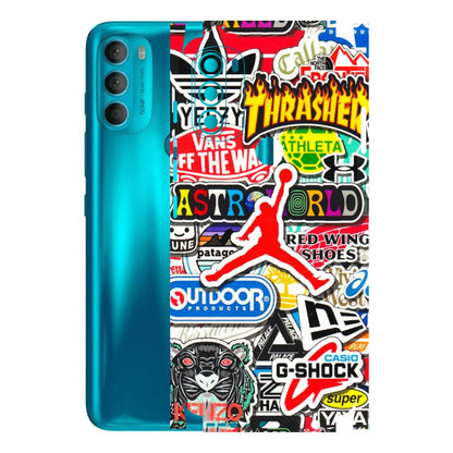 Motorola Phone Skins (All Models) - Multi Brands Sticker Graffiti - 3D Embossed Finish (L-37) Motorola Moto G71 (5G)