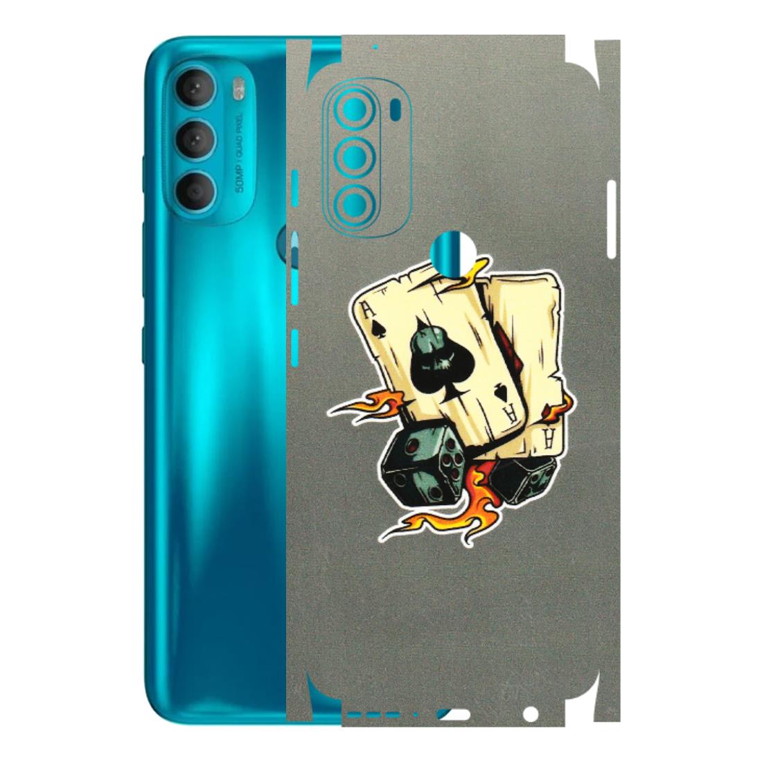 Motorola Phone Skins (All Models) - Grey Cards Of Ace - 3D Embossed Finish (L-77) Motorola Moto G71 (5G)