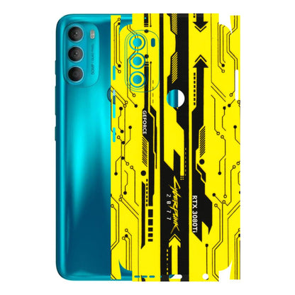 Motorola Phone Skins (All Models) - Yellow Cyberpunk - 3D Embossed Finish (L-93) Motorola Moto G71 (5G)