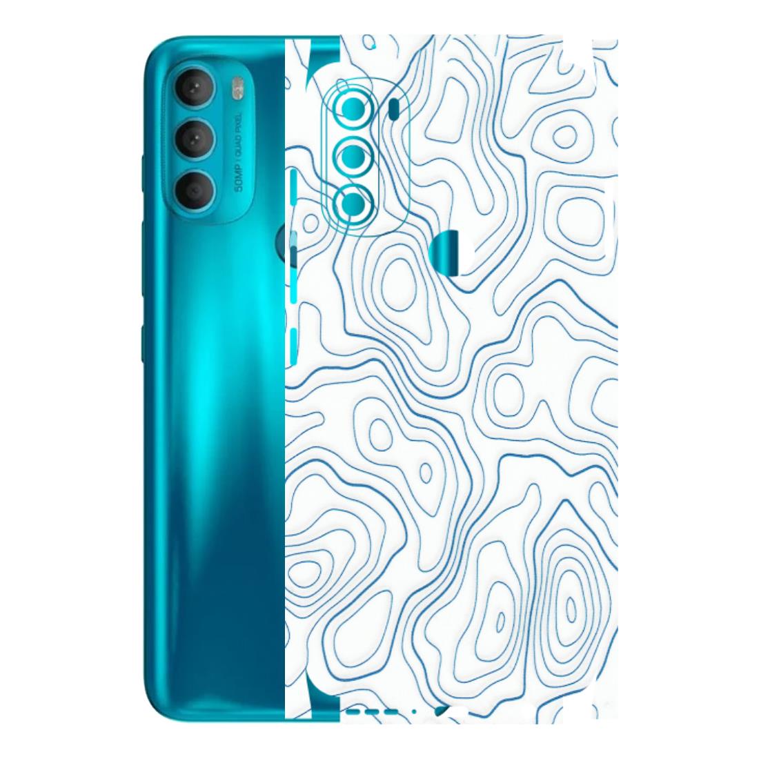 Motorola Phone Skins (All Models) - Blue And White Swirls - Matte Finish (M-139) Motorola Moto G71 (5G)