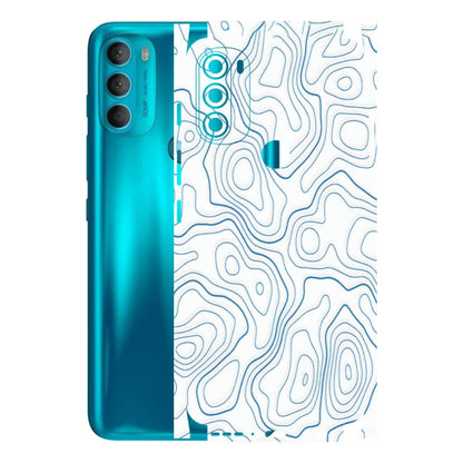 Motorola Phone Skins (All Models) - Blue And White Swirls - Matte Finish (M-139) Motorola Moto G71 (5G)