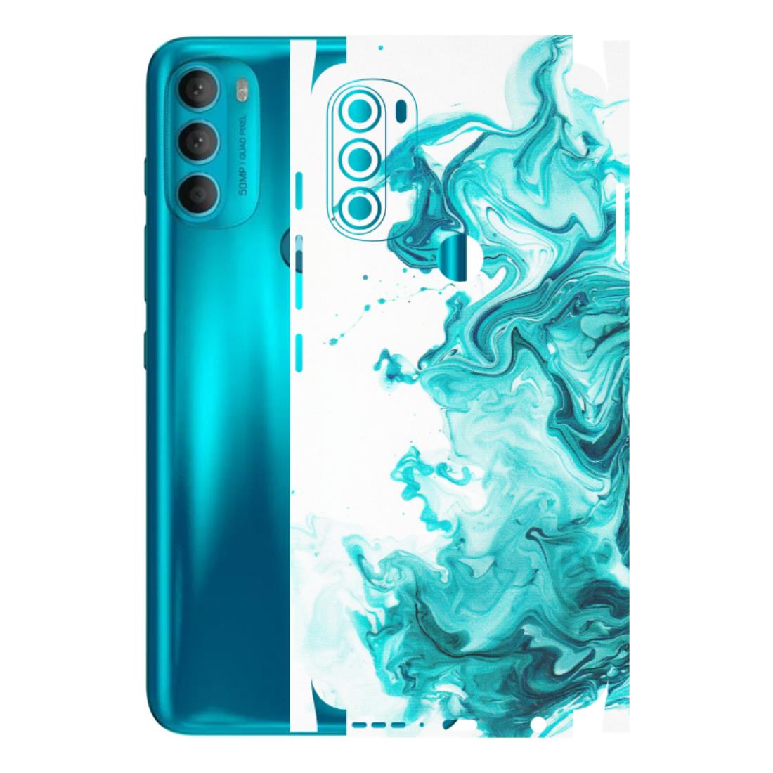 Motorola Phone Skins (All Models) - Sky Blue Abstract Colour - Matte Finish (M-146) Motorola Moto G71 (5G)