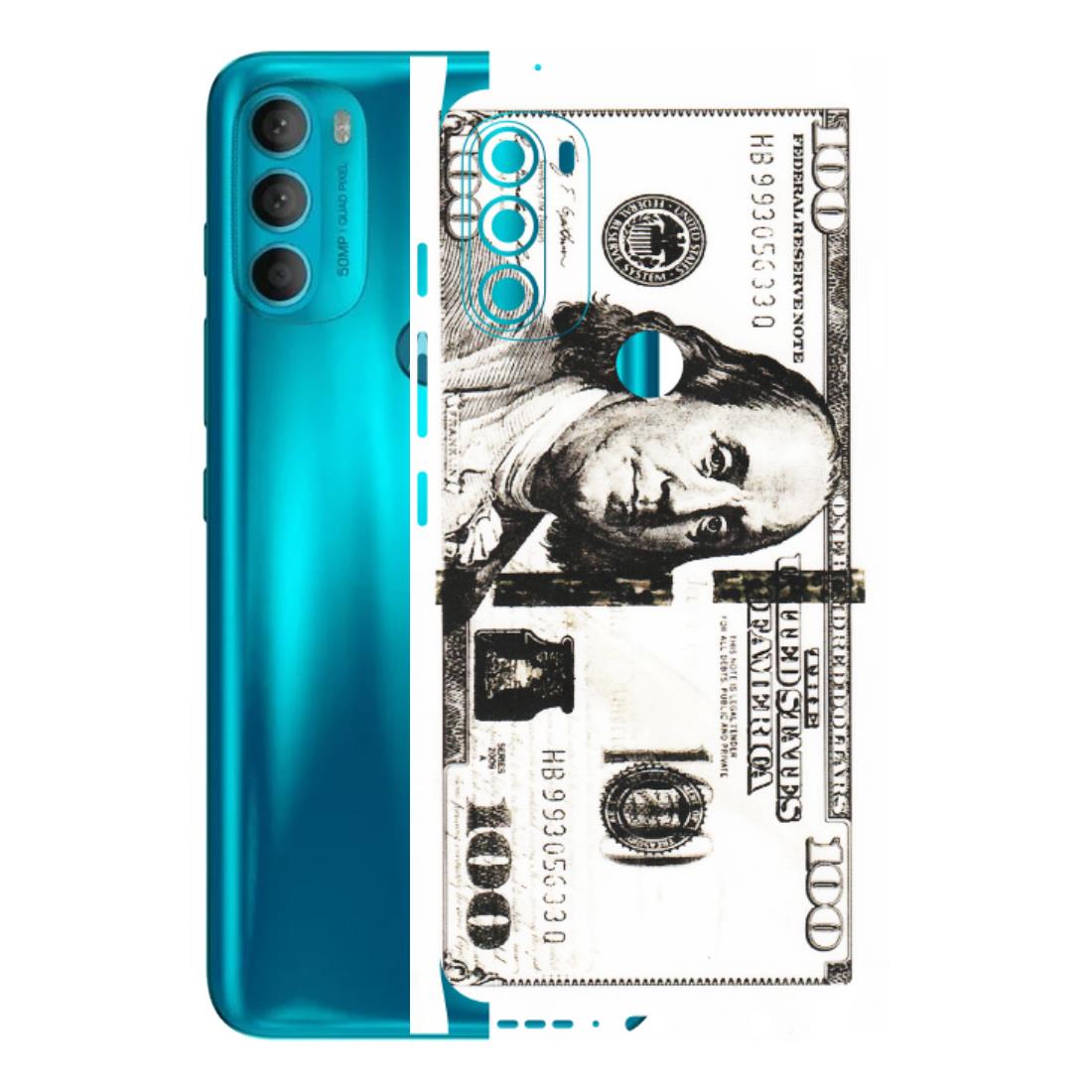 Motorola Phone Skins (All Models) - 100 Dollar Currency - Transparent Finish (T-01) Motorola Moto G71 (5G)