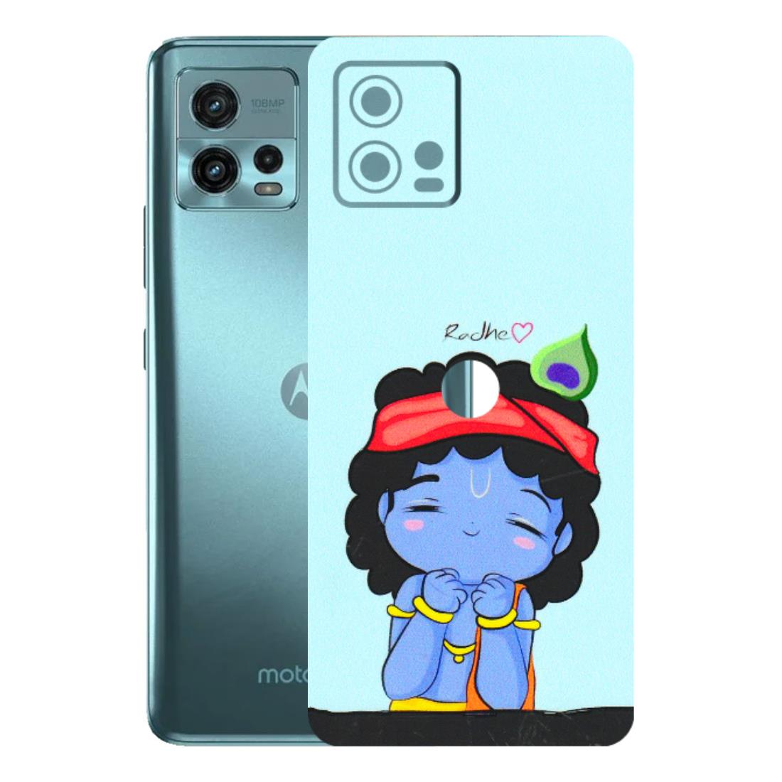 Motorola Phone Skins (All Models) - Radhe Radhe Cute Toon - 3D Embossed Finish (L-05) Motorola Moto G72 (5G)