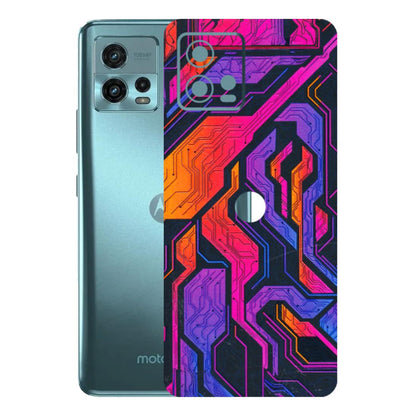 Motorola Phone Skins (All Models) - Tech Circuits Futuristic - 3D Embossed Finish (L-07) Motorola Moto G72 (5G)