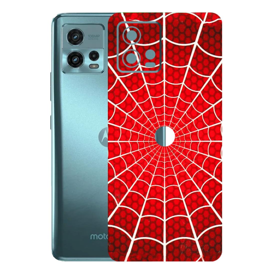Motorola Phone Skins (All Models) - Classic Spidey Web - 3D Embossed Finish (L-115) Motorola Moto G72 (5G)