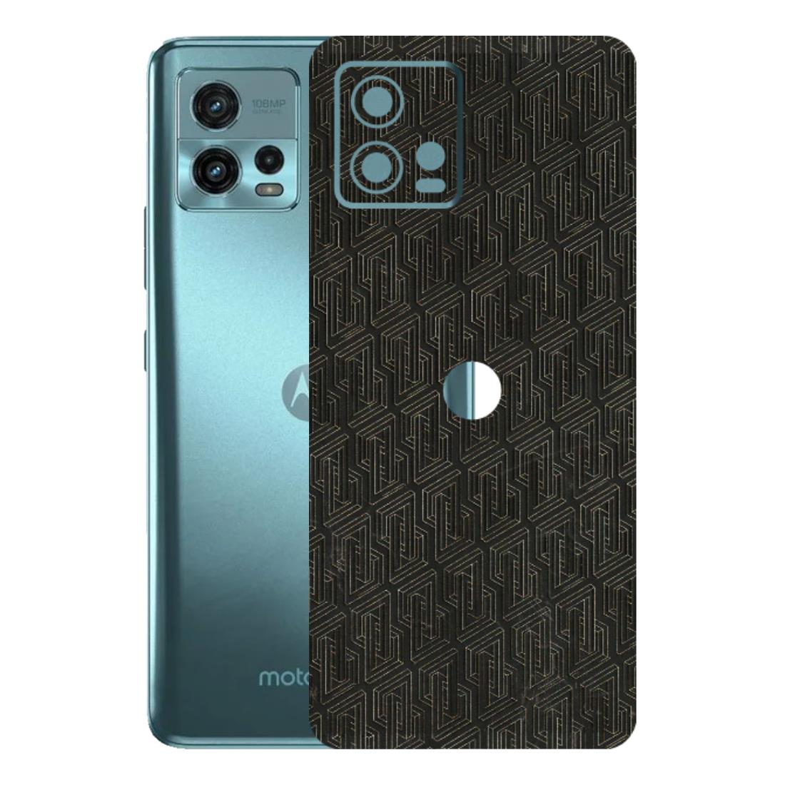 Motorola Phone Skins (All Models) - Black Abstract Pattern - 3D Embossed Finish (L-117) Motorola Moto G72 (5G)