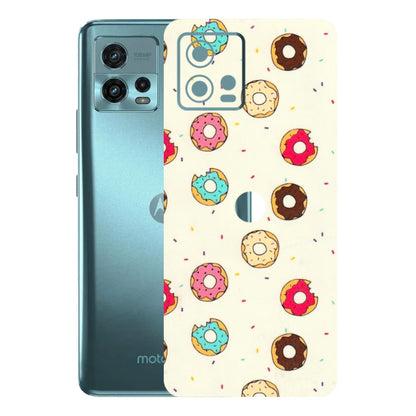 Motorola Phone Skins (All Models) - Mini Donuts Doodle Art - 3D Embossed Finish (L-122) Motorola Moto G72 (5G)
