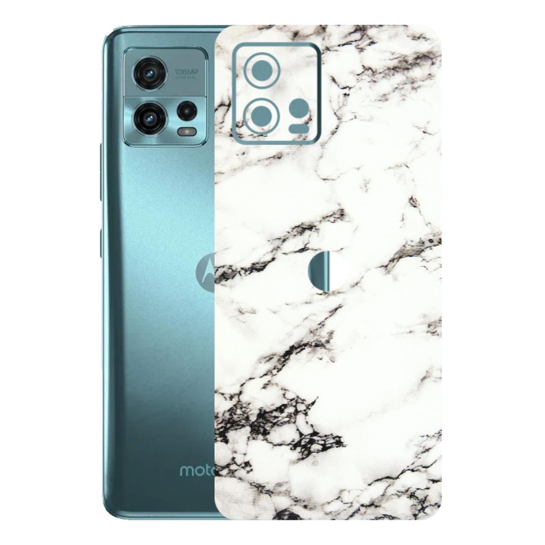 Motorola Phone Skins (All Models) - Black and White Marble Texture - 3D Embossed Finish (L-124) Motorola Moto G72 (5G)