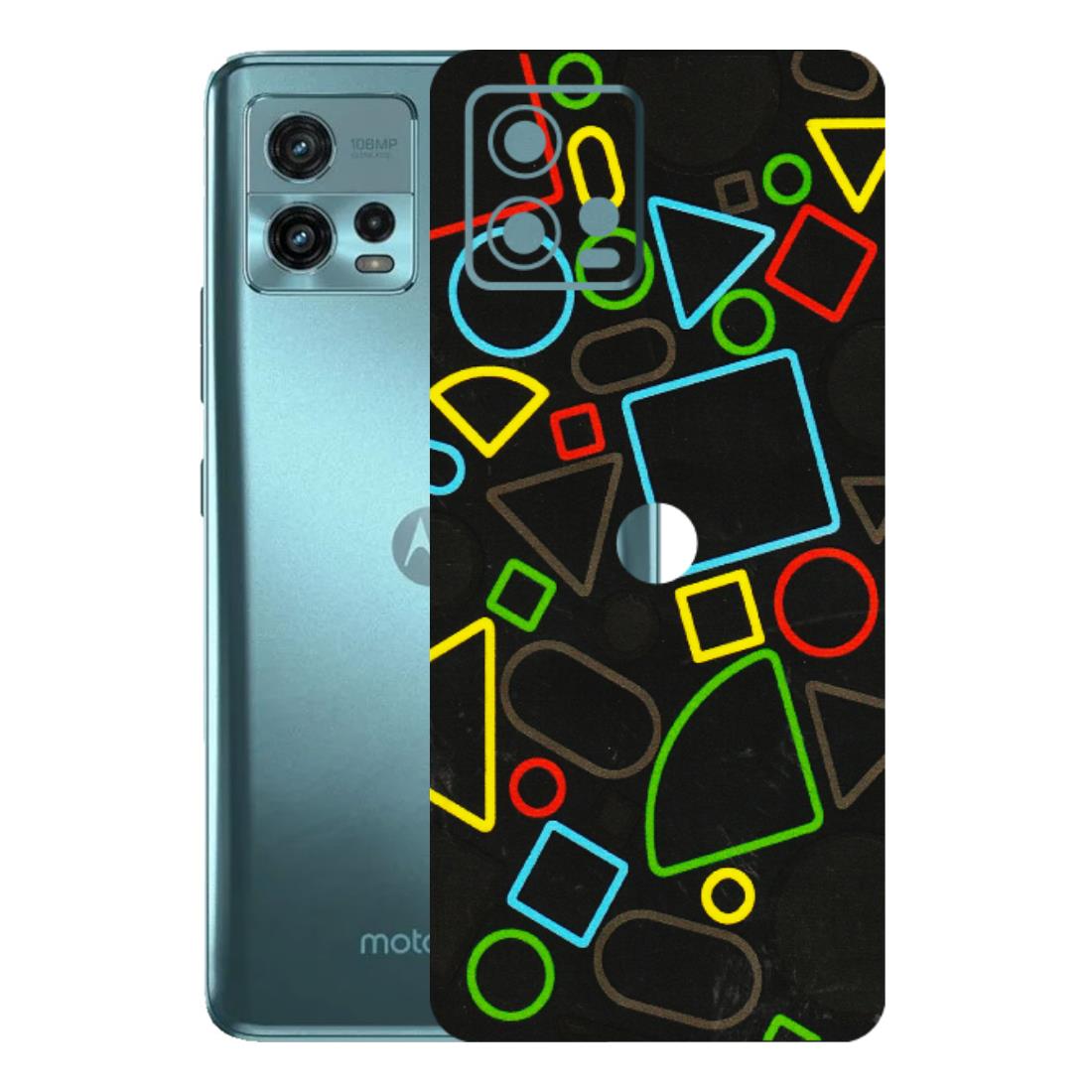 Motorola Phone Skins (All Models) - Black Shapes - 3D Embossed Finish (L-131) Motorola Moto G72 (5G)