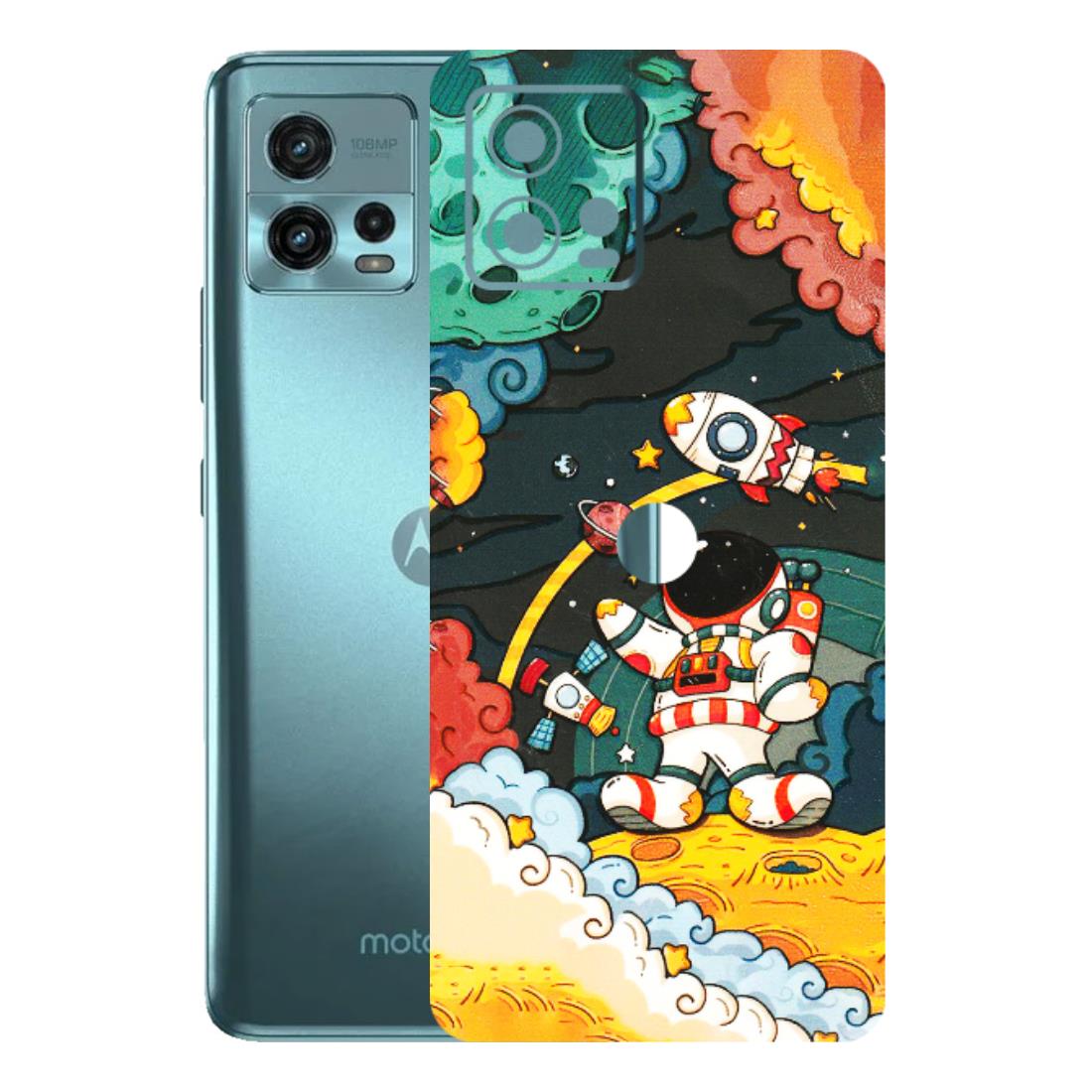 Motorola Phone Skins (All Models) - Astronauts & Spaceship - 3D Embossed Finish (L-145) Motorola Moto G72 (5G)