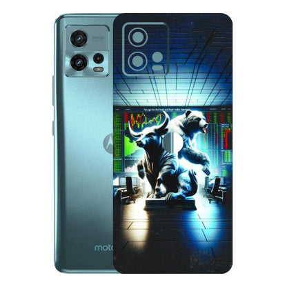 Motorola Phone Skins (All Models) - Stock Market Sensex Bear vs Bulls - 3D Embossed Finish (L-15) Motorola Moto G72 (5G)
