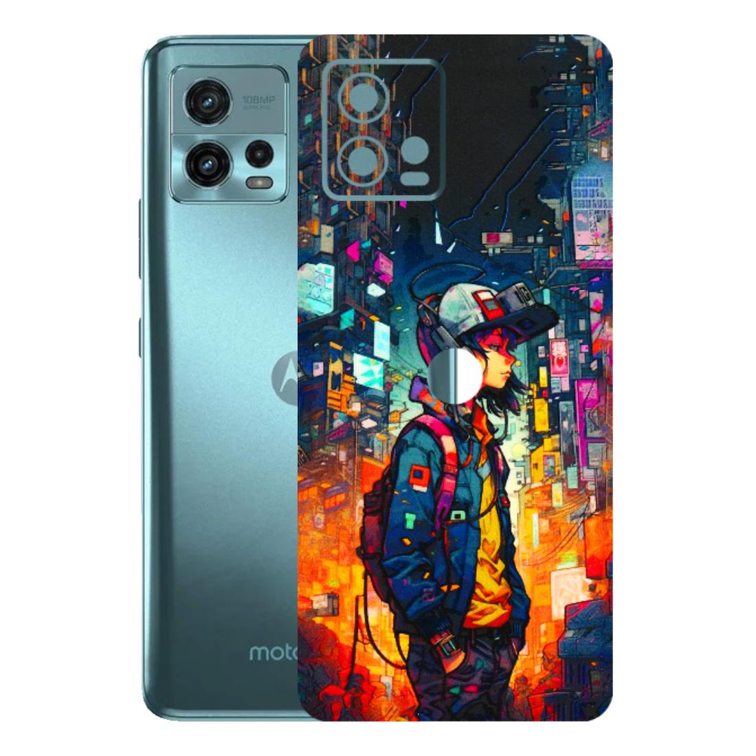 Motorola Phone Skins (All Models) - Street Anime Guy - 3D Embossed Finish (L-158) Motorola Moto G72 (5G)