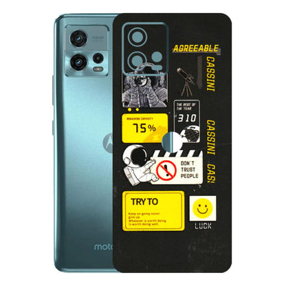 Motorola Phone Skins (All Models) - Black Cassini - 3D Embossed Finish (L-161) Motorola Moto G72 (5G)
