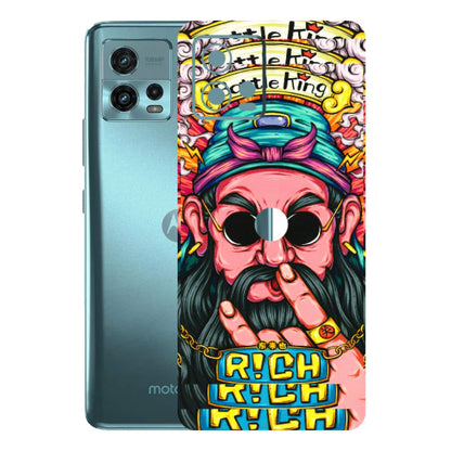 Motorola Phone Skins (All Models) - Battle King Dude Face - 3D Embossed Finish (L-178) Motorola Moto G72 (5G)