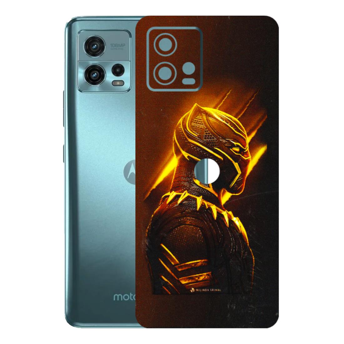 Motorola Phone Skins (All Models) - Gold Black Panther - 3D Embossed Finish (L-181) Motorola Moto G72 (5G)
