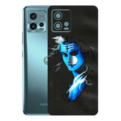 Motorola Phone Skins (All Models) - Har Har Mahadev Blue/Black - 3D Embossed Finish (L-185) Motorola Moto G72 (5G)