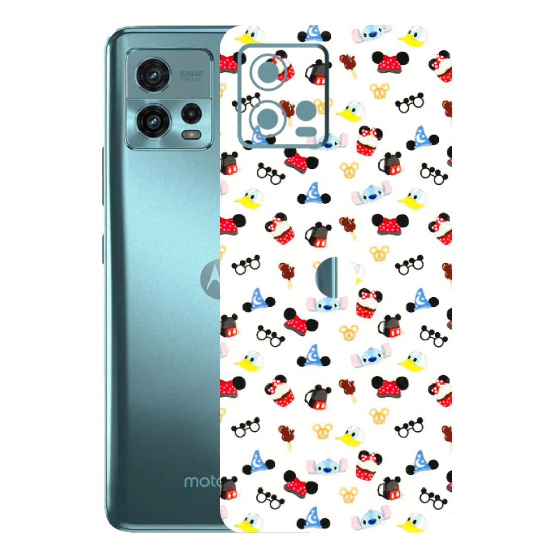 Motorola Phone Skins (All Models) - Minnie Mouse & Donald Doodles s - 3D Embossed Finish (L-194) Motorola Moto G72 (5G)