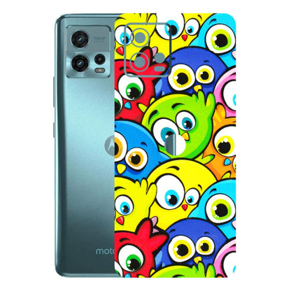 Motorola Phone Skins (All Models) - Cute Fluffy Birds - 3D Embossed Finish (L-213) Motorola Moto G72 (5G)